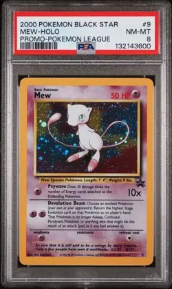PSA 8 Pokemon League Promo Black Star #9 MEW 2000 - Image 1