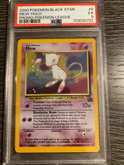 2000 Pokemon League Black Star Promo Holo Mew #68 Excellent PSA 5 - Image 1