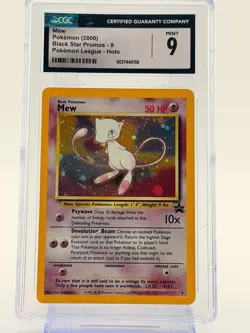 CGC 9 Mew Holo Black Star Promo Pokemon League 2000 Pokemon Card #9 - Image 1