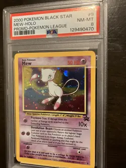 MEW HOLO BLACK STAR #9 PROMO 2000 POKEMON LEAGUE - PSA NM-MT 8 - Image 2