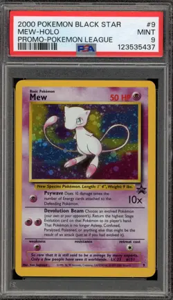 Pokemon Mew League Black Star Holo Promo #9 PSA 9 Mint - Image 1