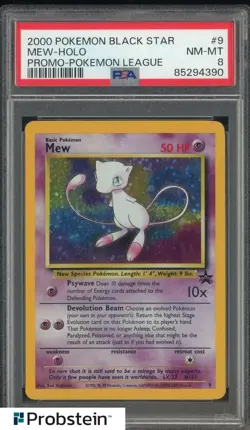 2000 POKEMON PROMO BLACK STAR #9 MEW-HOLO PROMO-POKEMON LEAGUE PSA 8 NM-MT - Image 1