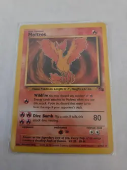 Pokemon TCG Moltres Fossil Card 27/62 Non-Holo Rare LP-MP - Image 1
