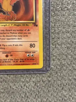 Moltres Vintage Pokemon TCG Card 27/62 Fossil Non-Holo Rare - Image 2