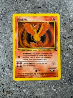 Pokemon TCG Cards Moltres 27/62 Fossil Rare LP - Image 1