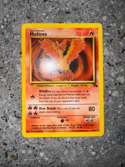 Pokemon TCG Cards Moltres 27/62 Fossil Rare LP - Image 3