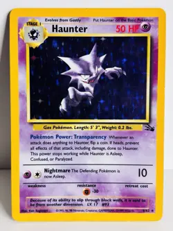 HAUNTER POKEMON CARD TCG 6/62 HOLO RARE FOSSIL SET - Image 1