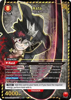 Asta SR* (1-Star) Alt Art-Union Arena Black Clover ENGLISH Mint UEO8BT/BCV-1-075 - Image 1