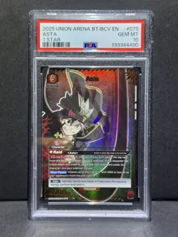 Asta SR* (1-Star) Alt Art-Union Arena Black Clover ENGLISH Mint UEO8BT/BCV-1-075 - Image 1