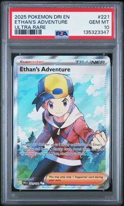 2025 POKEMON DRI EN-DESTINED RIVALS ULTRA RARE #221 ETHAN'S ADVENTURE PSA 10 - Image 1