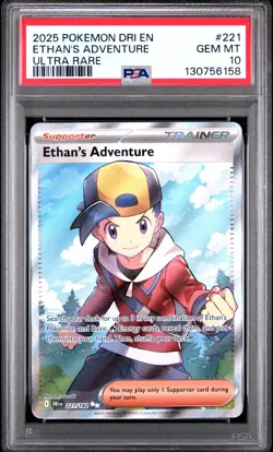 2025 POKEMON DRI EN-DESTINED RIVALS ULTRA RARE #221 ETHAN'S ADVENTURE PSA 10 - Image 1