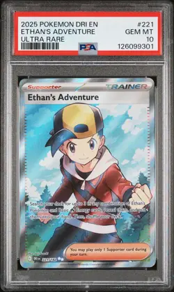 2025 POKEMON DRI EN-DESTINED RIVALS ULTRA RARE #221 ETHAN'S ADVENTURE PSA 10 - Image 1