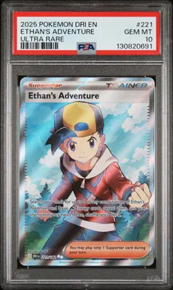 2025 POKEMON DRI EN-DESTINED RIVALS ULTRA RARE #221 ETHAN'S ADVENTURE PSA 10 - Image 1