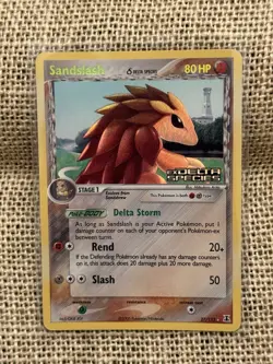 Pokemon TCG Sandslash Delta Species 27/113 Reverse Holo Rare 80HP Card 2005 - Image 1