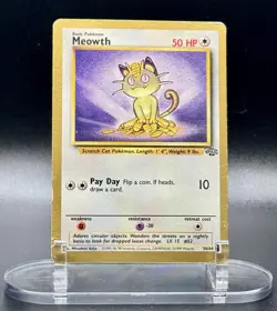 Meowth 56/64 Gold Bordered Promo Pokemon Misc. Cards & Products Wotc Vintage LP - Image 2