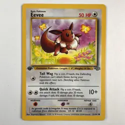 First Edition Eevee 51/64 Jungle Set Vintage 1999 Pokemon Card TCG- NM - Image 1