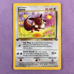 First Edition Eevee 51/64 Jungle Set Vintage 1999 Pokemon Card TCG- NM - Image 2