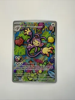 Ambipom 107/094 Phantasmal Flames Illustration Rare Holo Pokemon TCG Card NM - Image 1