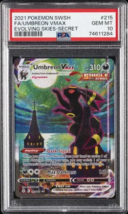 2021 POKEMON SWORD & SHIELD EVOLVING SKIES SECRET FULL ART/UMBREON VMAX PSA 10 - Image 1