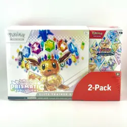 Pokemon Prismatic Evolutions Elite Trainer Box And Booster Bundle Costco 2-pack - Image 1