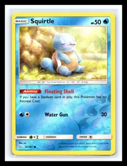 💥 Squirtle 22/181 Pokemon Sun & Moon Team Up Reverse Holo - Image 1