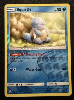 Squirtle 22/181 Reverse Holo Team Up Sun and Moon Pokemon Card NM/M - Image 1