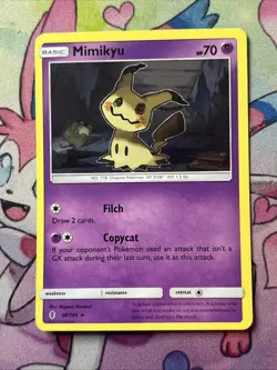 Mimikyu 58/145 NON Holo Rare Sun & Moon Guardians Rising Pokemon Card DMG - Image 1