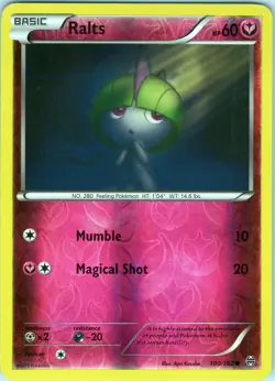 Ralts 100/162 Common - Pokemon TCG XY-BREAKthrough - Reverse Holo (NM) - Image 1