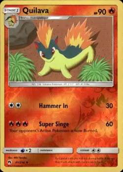 Pokemon Reverse Holo Quilava SM - Lost Thunder 41/214 LP - Image 1