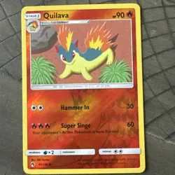Pokemon TCG Lost Thunder Quilava 41/214 Uncommon Card Reverse Holo NM - Image 1