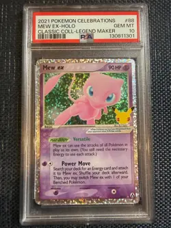 Mew ex 88 PSA 10 Celebrations Classic Collection Legend Maker 2021 Pokemon - Image 1