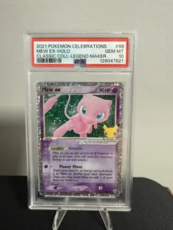 POKEMON 2021 Celebrations Classic Legend Maker MEW EX Holo #88 PSA 10 Gem Mint - Image 1