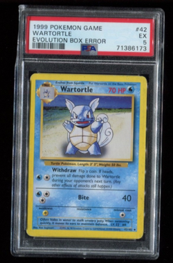 PSA 5 Wartortle (Evolution Box Error) #42 Pokemon Base Set - EX *CRACKED CASE* - Image 1