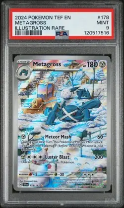 PSA 9 Metagross 178/162 Temporal Forces Illustration Rare Pokemon TCG - Image 1
