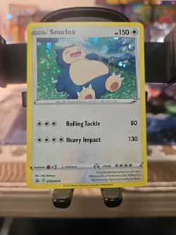 Pokemon TCG Sword & Shield Snorlax Black Star Promo SWSH032 Holo Card - Image 1