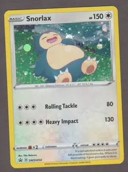 Snorlax SWSH032 Black Star Promo Cosmos Holo Rare Pokemon Card NM - Image 1