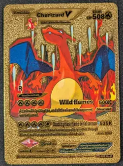 Charizard V Gold Foil Fan Art Collectors Pokemon Card (NM) - Image 1