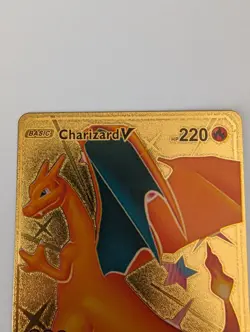 Charizard V Gold Foil Fan Art Textured Collector Pokemon Card 079/073 HP220 - Image 3
