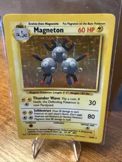 Pokemon TCG Magneton 9/130 Holo Rare Unlimited WOTC Base Set 2 - LP - Image 1