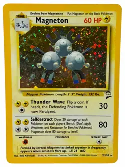Magneton - 9/130 Base Set 2 2000 - Holo - WOTC Pokemon TCG - SWIRL - Image 1