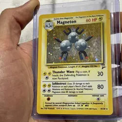 Pokemon Magneton 9/130 Base Set 2 Holo Pokemon Vintage Rare Card LP TCG WOTC Vtg - Image 2
