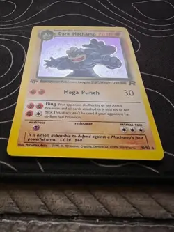 1st Edition Dark Machamp 10/82 Team Rocket Holo Wotc Pokemon Card - SWIRL - Image 3