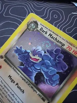 1st Edition Dark Machamp 10/82 Team Rocket Holo Wotc Pokemon Card - SWIRL - Image 4