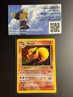 Flareon 3/64 Holo Rare - Jungle Set - LP - Pokemon Card TCG - WOTC - Image 1