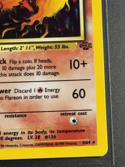 Flareon 3/64 Holo Rare - Jungle Set - LP - Pokemon Card TCG - WOTC - Image 5