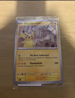 PIKACHU AT THE MUSEUM BLACK STAR JUMBO PROMO ASCENDED HEROES POKEMON CARD - Image 1