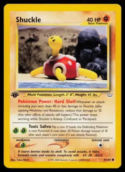 Shuckle 51/64 Common Neo Revelation 1st Edition Pokemon Card - Image 1