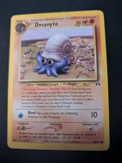 Omanyte 60/75 Neo Discovery Regular - Pokemon Card - Played - Image 1