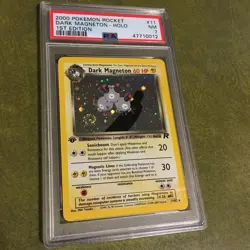 Pokemon Team Rocket 2000 1st Edition Dark Magneton HOLO 11/82 PSA 7-SWRIL - Image 1