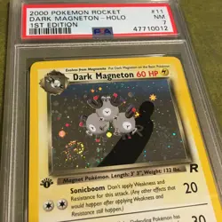 Pokemon Team Rocket 2000 1st Edition Dark Magneton HOLO 11/82 PSA 7-SWRIL - Image 2